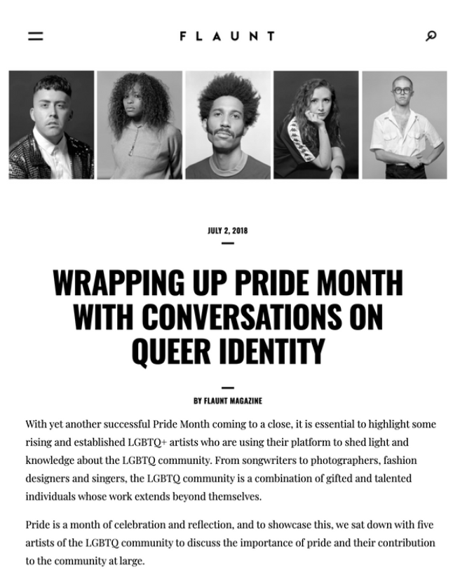 FLAUNT - WRAPPING UP PRIDE MONTH WITH CONVERSATIONS ON QUEER IDENTITY