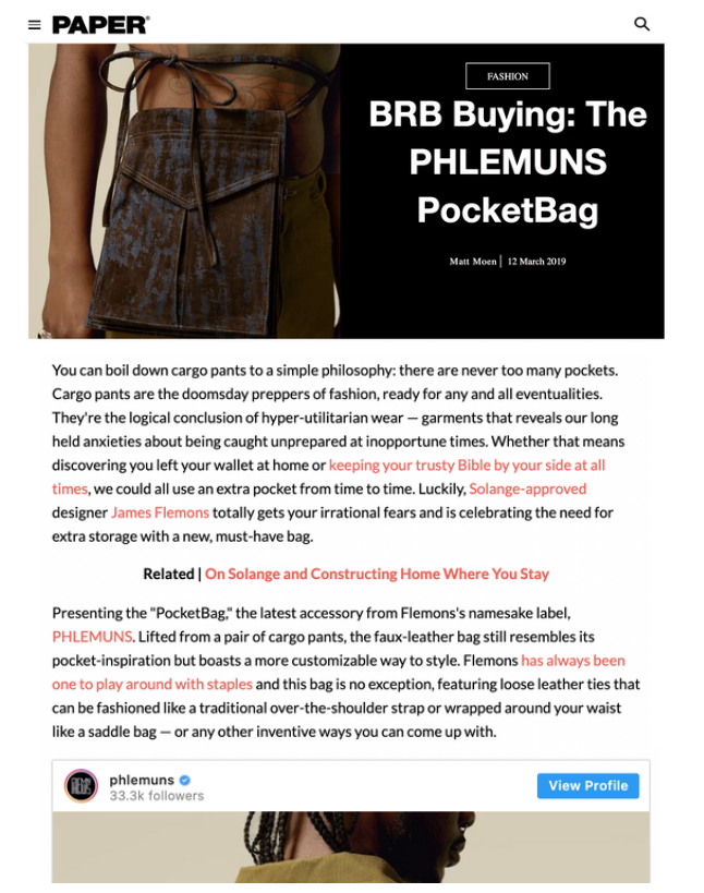 PAPER - BRB Buying: The PHLEMUNS PocketBag